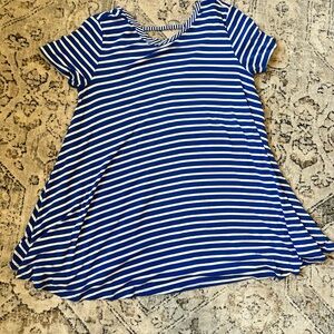 Very J Blue and White Striped mini dress